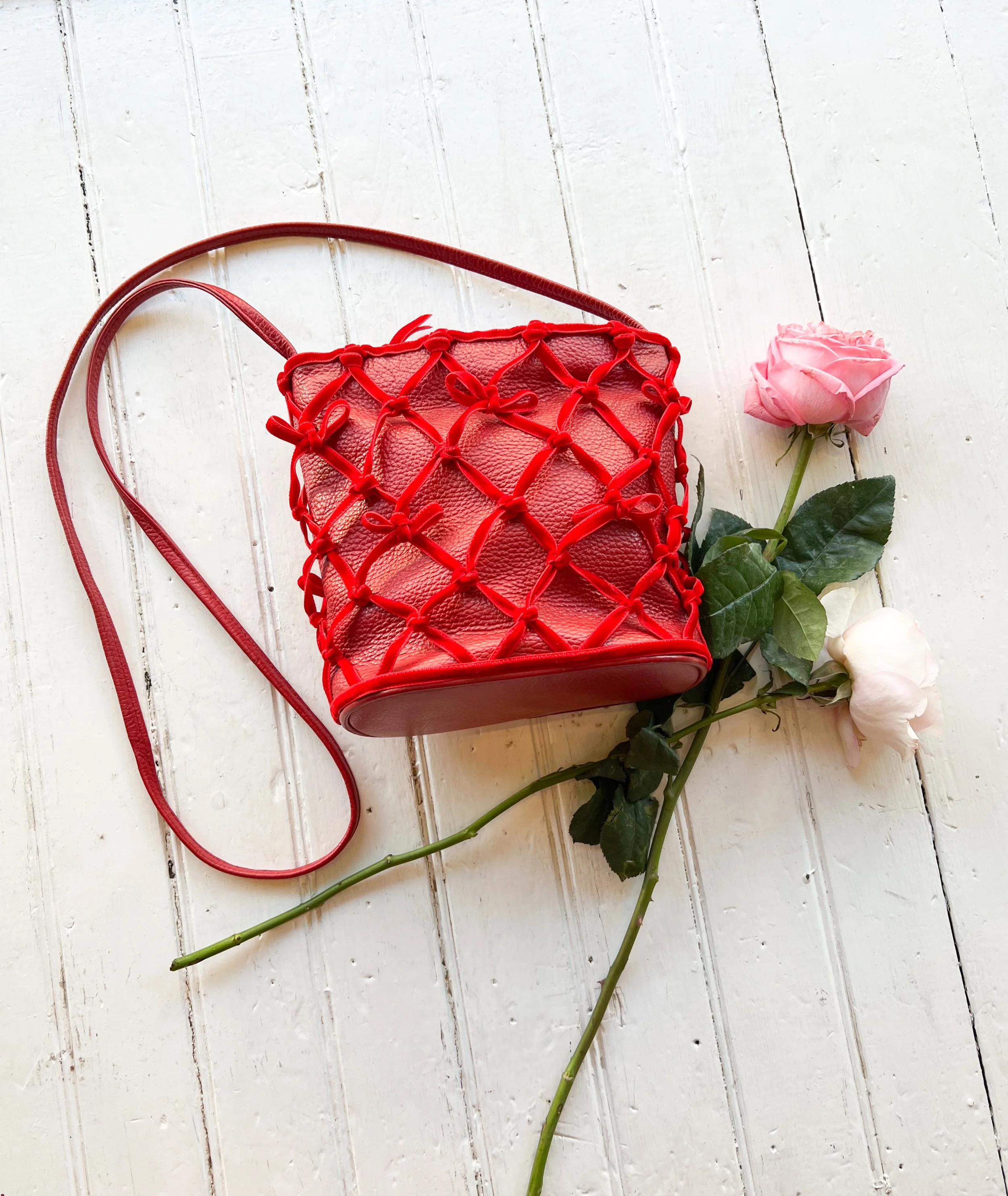 Wayward Collection x A Baum Ribbon Net Leather Bucket Bag Wayward Collection